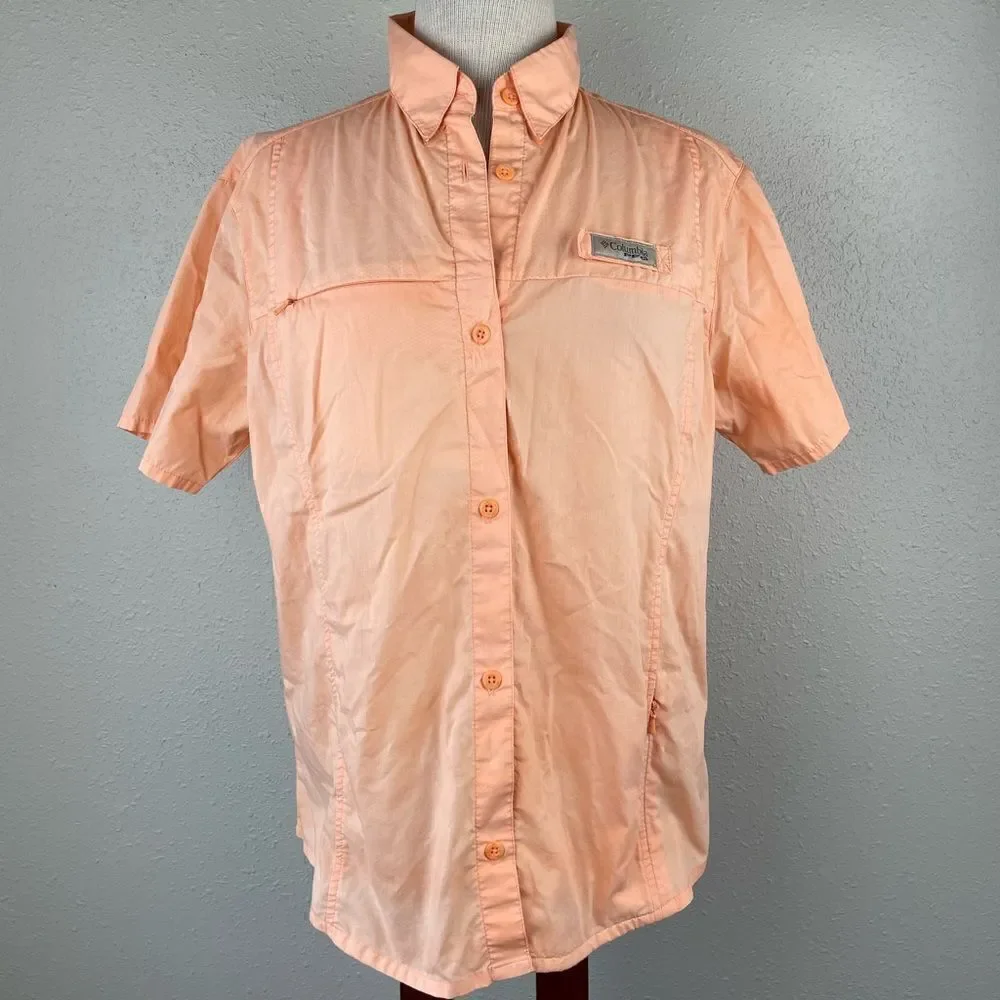 Columbia PFG Vented Button Down Shirt Size L EUC